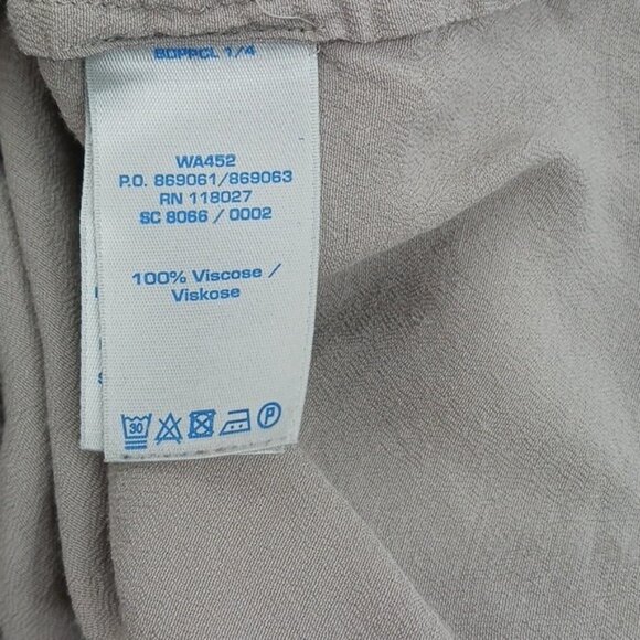 Boden Blouse Womens Size 6 Gray Bib Collar Long Sleeve Classic Lightweight - Picture 7 of 8